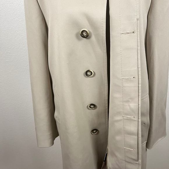 Vintage London Fog Mens Tan Trench Coat Zip Out Faux Fur Liner 38 Reg Beige - Picture 2 of 15